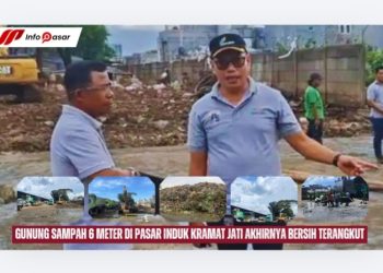 Gunung Sampah 6 Meter di Pasar Induk Kramat Jati Telah Bersih Terangkut