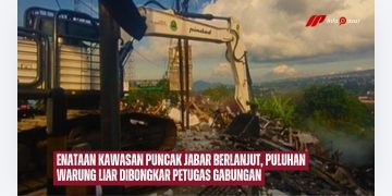 Penataan Kawasan Puncak Jabar Berlanjut, Puluhan Warung Liar Dibongkar Petugas Gabungan