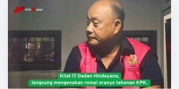 Kilat !!! Dadan Hindayana, langsung mengenakan rompi oranye tahanan KPK.