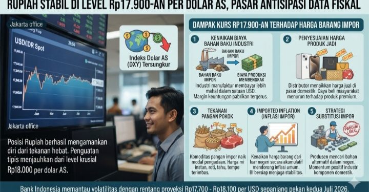 Rupiah Stabil di Level Rp17.900-an per Dolar AS, Pasar Antisipasi Data Fiskal