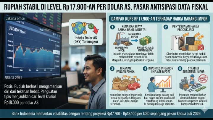 Rupiah Stabil di Level Rp17.900-an per Dolar AS, Pasar Antisipasi Data Fiskal
