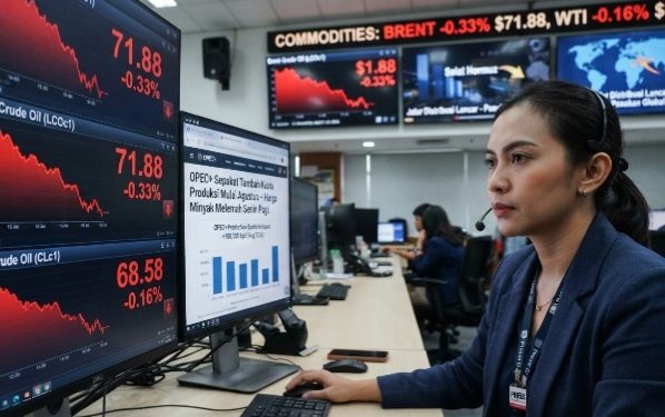 OPEC+ Tambah Produksi, Harga Minyak Brent dan WTI Melemah Senin Pagi