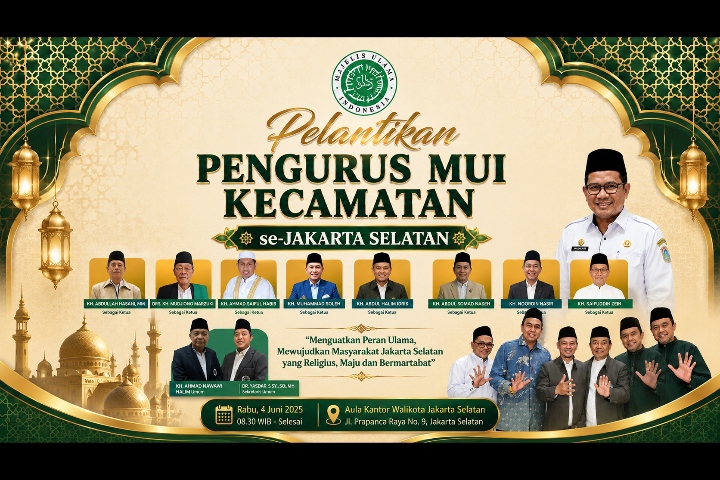 Praktisi Hukum Joko Umboro Hadiri Pelantikan Pengurus MUI Kecamatan se-Jakarta Selatan