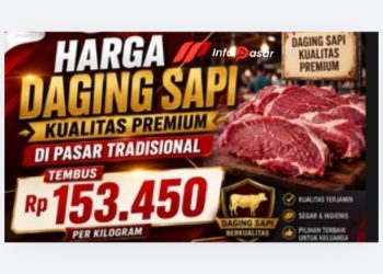 Harga Daging Sapi Kualitas Premium di Pasar Tradisional Tembus Rp153.450 per Kilogram