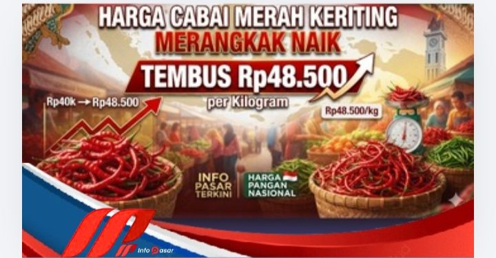 Harga Cabai Merah Keriting Rp48.500 per Kilogram
