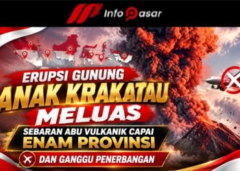 Erupsi Gunung Anak Krakatau Meluas, Sebaran Abu Vulkanik Capai Enam Provinsi dan Ganggu Penerbangan