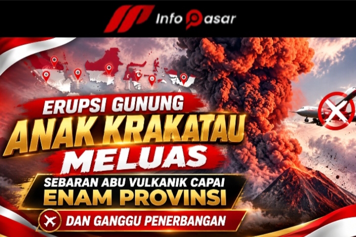 Erupsi Gunung Anak Krakatau Meluas, Sebaran Abu Vulkanik Capai Enam Provinsi dan Ganggu Penerbangan