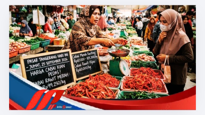Harga Cabai Kian Pedas di Pasar Tangerang Hari Ini, Rawit Merah Tembus Rp99.250 per Kilogram